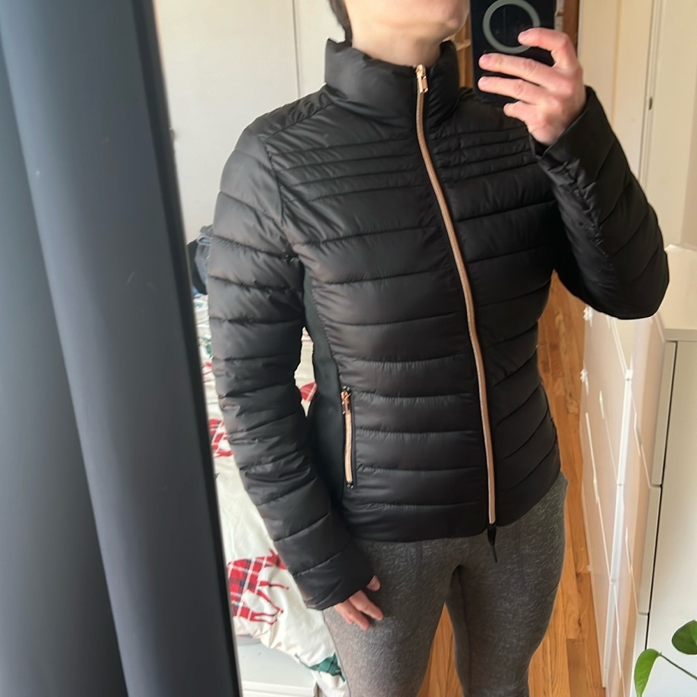 Ci Sono quilted bomber with rose gold details - tight on the body